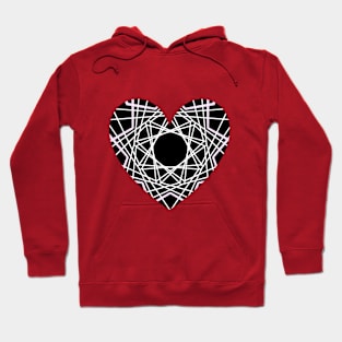 The heart graphic contains numerous angled lines. Hoodie